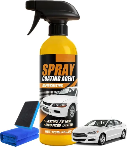 Aerosol de revestimiento de cerámica nano hidrofóbico de reparación rápida, kit de aerosol de revestimiento de cera de coche de 4.1 fl oz, nano