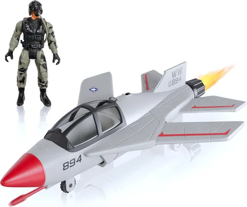 Miniatura 10 de Escuadrón de aviones de juguete de la Fuerza Aérea de los Estados Unidos de 4 paquetes, aviones de combate militares con retroceso, modelos