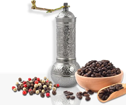 Miniatura 7 de Molinillo de café decorativo hecho a mano, molinillo de especias turco recargable, molinillo de café manual con mango, molinillo de café de metal