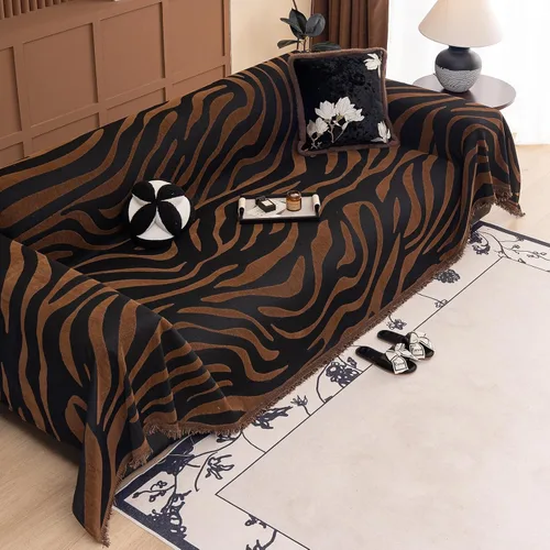 Miniatura 3 de ROOMLIFE Funda de sofá con estampado de leopardo para sofá de 3 plazas, lavable, protector de muebles para perros, funda de sofá suave