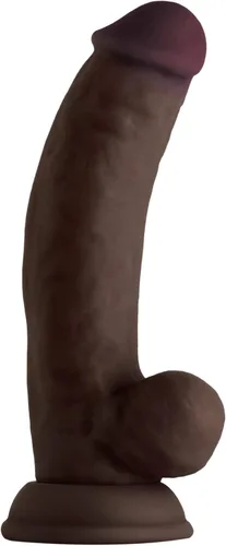 Modelo C - Consolador realista curvado hacia abajo con bolas, juguetes sexuales de silicona líquida de doble densidad para mujeres y hombres,