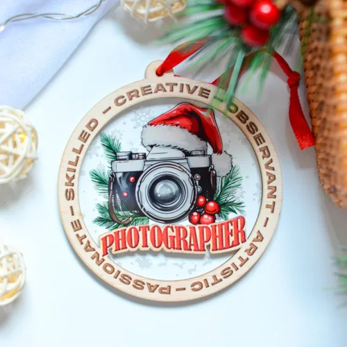 Miniatura 6 de Adorno de Navidad para fotógrafo, adorno de fotógrafo para árbol de Navidad, regalo de Navidad para amantes de la cámara, recuerdo para entusiastas