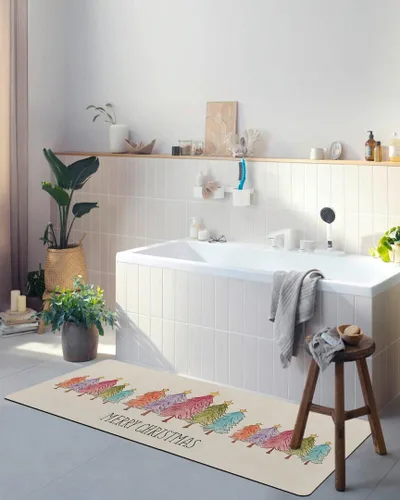 Miniatura 4 de Tapete de baño de Navidad para bañera, antideslizante, de secado rápido y absorbente, tierra de diatomeas, fregadero, dormitorio, cocina, tapete