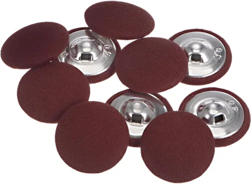 Miniatura 100 de HARFINGTON 10 botones de tela de 24L cubiertos de tela de 0.59 pulgadas, vástago de metal, botones de costura redondos para trajes, blusas de Azul
