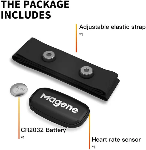 Miniatura 9 de Magene Monitor de frecuencia cardíaca H303, correa de pecho con sensor de frecuencia cardíaca, protocolo ANT+/Bluetooth, compatible con aplicaciones