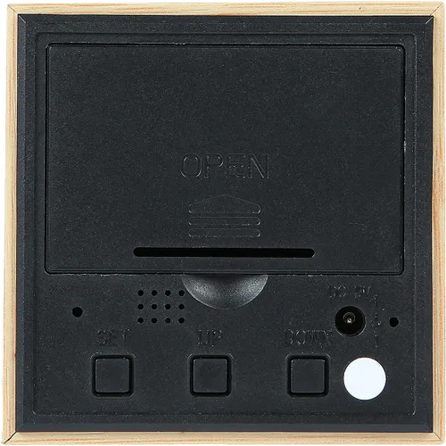 Miniatura 7 de Reloj despertador digital LED personalizado con foto grabada, pantalla de madera, humedad y temperatura, decoración moderna para dormitorio, hogar