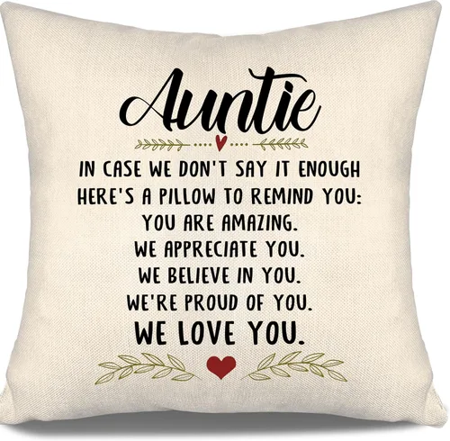 Miniatura 44 de En caso de que no lo diga lo suficiente aquí hay una almohada para recordarte que eres increíble, te aprecio, te quiero. Funda de almohada para tía