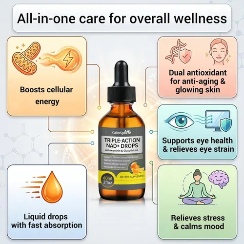 Miniatura 4 de Suplemento líquido NAD+ avanzado – Suplemento NAD de alta absorción para energía celular y apoyo de vitalidad – Apoya la salud cognitiva