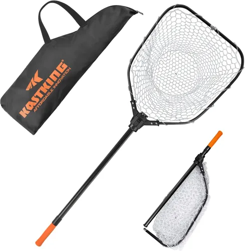 Miniatura 14 de KastKing Red de pesca Brutus, red de aterrizaje de peces plegable y extensible, red de pesca ligera y portátil con mango de espuma EVA suave