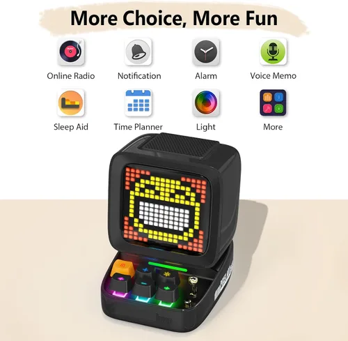 Miniatura 8 de Divoom Pixoo Pixel Art Display y altavoz Bluetooth retro Ditoo Pro - Pixel Art personalizable, Bluetooth 5.0, para decoración creativa y diversión