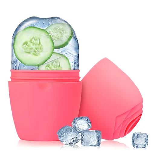 Evmliy Rodillo de Hielo para la Cara, Rodillo de Hielo de Silicona Molde de Hielo Facial para Iluminar la Piel Mejorando el Brillo Natural, Rodillo
