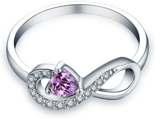 Miniatura 41 de Anillo Jo Wisdomo de compromiso. de plata esterlina, con corazón e infinito, anillo de amistad, para ella