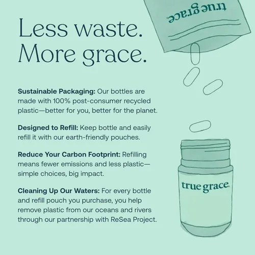 Miniatura 6 de True Grace One Daily Multivitamínico para mujer con más de 40 minerales fermentados, adaptógenos orgánicos y hongos Energía, inmune, apoyo óseo, sin