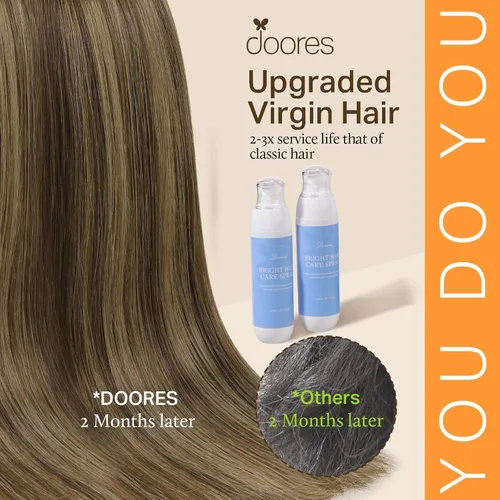 Miniatura 3 de DOORES Extensiones de cabello humano con clip, de 18 pulgadas, balayage, color marrón chocolate a rubio caramelo, 5 unidades, 2.82 oz, extensiones