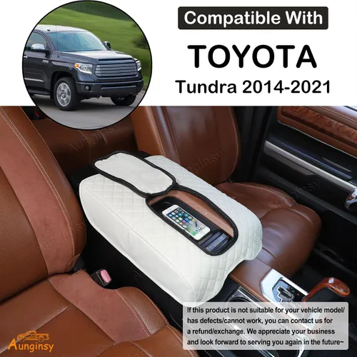 Miniatura 2 de Aunginsy Funda para reposabrazos de consola central compatible con Toyota Tundra 2007-2021, de cuero, almohadilla de tapa de cojín de consola media