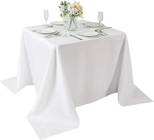 Miniatura 96 de Cupuamon - Mantel rectangular de 60 x 84 pulgadas, tela de poliéster lavable para decoración de bodas, fiestas, cenas y banquetes