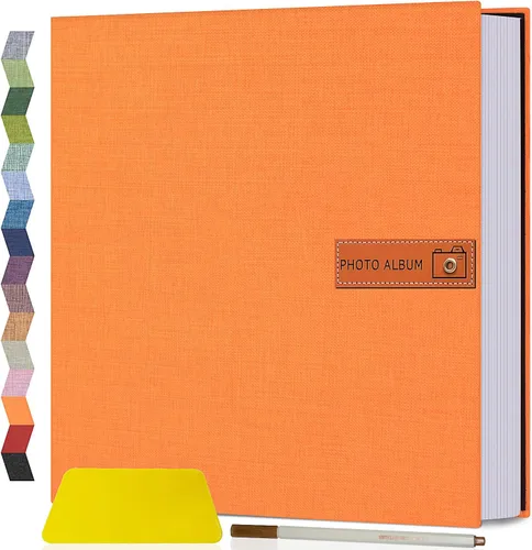 Miniatura 19 de Popotop Álbum de fotos grande autoadhesivo 4x6 5x7 8x10, álbum de recortes DIY, libro de fotos, regalos para mamá, familia, bebé y boda, con Azul