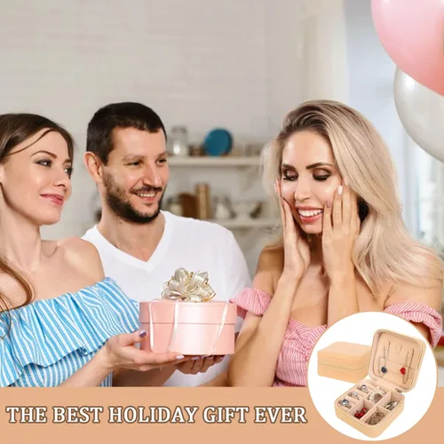 Miniatura 7 de KElofoN Organizador de joyas de viaje, joyero de viaje, caja organizadora de joyas pequeña para niñas y mujeres (1, caqui)