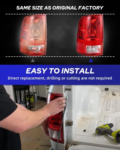 Miniatura 3 de AUTOONE Actualizado para Dodge RAM Ensamble de Luces Traseras, Ensamble de Faro Trasero Compatible con 2009-2018 Dodge RAM Pickup Trasero Original