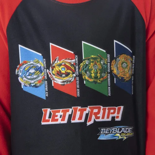 Miniatura 2 de Beyblade Burst - Conjunto de pijama para niños (2 piezas, camiseta y pantalones)