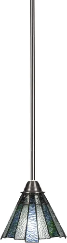 Miniatura 239 de Toltec Lighting Paramount - Mini colgante de 1 luz en acabado negro mate con cristal de arte perla de 7 pulgadas y estilo negro