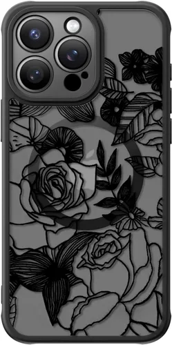 Miniatura 89 de FUNMIKO Funda para iPhone 16 Plus, carga inalámbrica y protección de grado militar, diseño floral moderno para mujeres y niñas, funda antideslizante