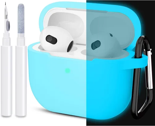 Miniatura 32 de Compatible con AirPods 3, funda protectora de silicona para AirPods de tercera generación 2021, carga inalámbrica, azul oscuro