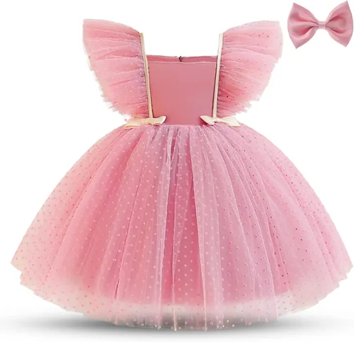 TTYAOVO Vestido de fiesta de cumpleaños con apliques para niñas, vestido de princesa con flores, vestido de baile