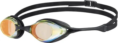 Arena Gafas de natación unisex para adultos, diseño hidrodinámico de espejo de policarbonato/lente sin espejo Amarillo Cobre/Negro