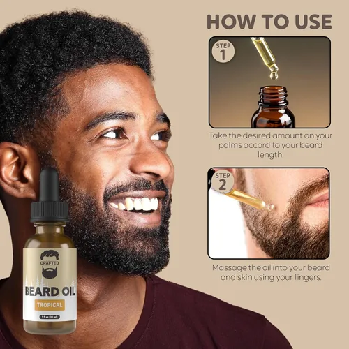Miniatura 5 de Aceite para barba de Crafted Beards - Acondicionador de aceite para barba - Deja tu barba con una sensación increíble - Todos los ingredientes