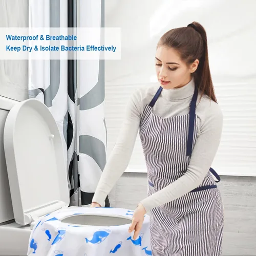 Miniatura 3 de Paquete de 20 fundas desechables para asiento de inodoro, fundas desechables extra grandes para adultos, forros de entrenamiento para ir al baño