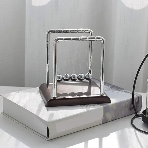 Miniatura 2 de Garosa Bolas de péndulo Newton's Laws de 3.1 x 2.8 x 3.5 in, bolas de metal balanceo de Newton para decoración de escritorio de oficina