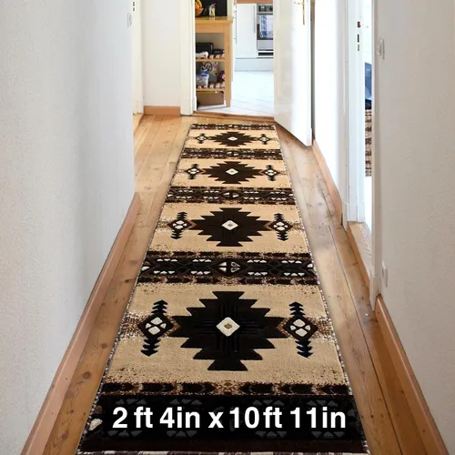 Miniatura 32 de YHSF South West - alfombra estilo nativo americano del suroeste C318 - fácil de limpiar, gruesa, suave, duradera, alfombra inspirada en tribus