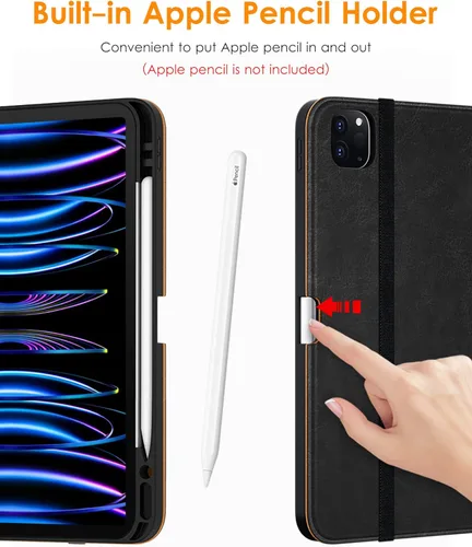 Miniatura 6 de DTTO para iPad Pro 12.9 6ª / 5ª / 4ª / 3ª generación Funda 2022/2021/2020/2018, Funda de cuero tipo folio con soporte integrado para lápiz Apple