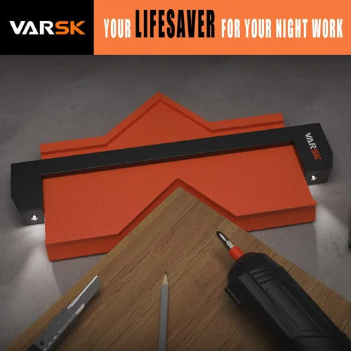 Miniatura 5 de VARSK Herramienta de perfil de medidor de contorno con luz de 5 + 10 pulgadas, herramienta de contorno y forma súper duplicadora, regalos