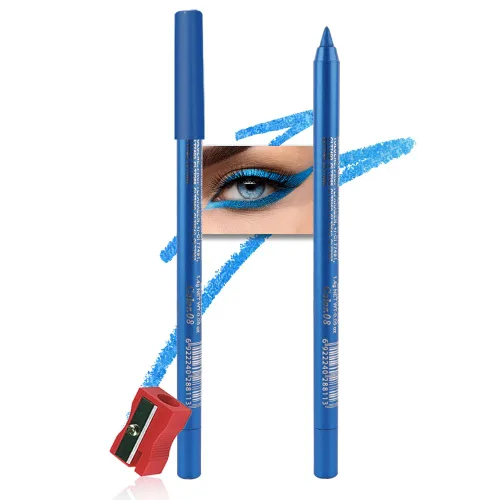Miniatura 22 de Kaely Lápiz Delineador de Ojos en Gel para Mujeres, Delineador de Ojos Negro Natural Impermeable a Prueba de Manchas con Sacapuntas, Delineadores