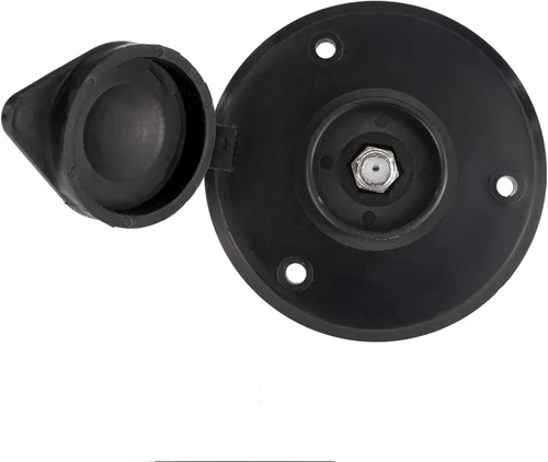RecPro Placa de TV por cable RV | Conector de cable coaxial | Opción en blanco o negro | 1 o 2 opciones (negro, 1 toma) | Fabricado en Estados Unidos