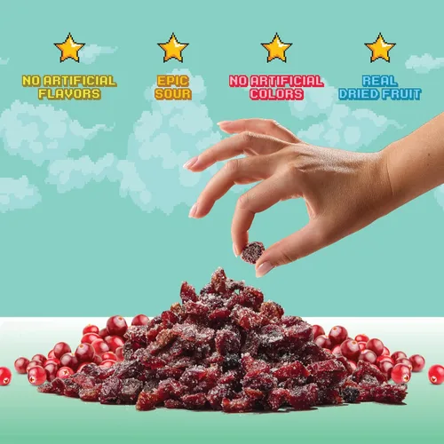 Miniatura 5 de Final Boss - Caramelos ácidos, naturales, de arándanos agrios secos, sin colores artificiales, saludable, bajo en calorías, para niños y adultos