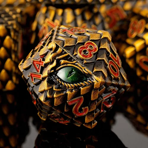 Miniatura 13 de 1 dado de metal D20 DND – Dados poliédricos gigantes metálicos de 20 caras, dados grandes de 1.378 in de ojo de dragón para juego de mesa