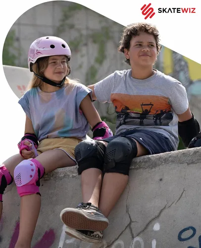 Miniatura 4 de SKATEWIZ Juego de almohadillas de protección para patineta para niños y adultos - Smash - Almohadillas para patines [6 piezas] con protectores