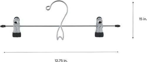 Miniatura 2 de Organize It All Add-On - Colgador de ropa para falda y plantas cromadas con clips (paquete de 3)