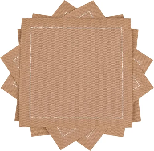 Miniatura 20 de Servilletas de cóctel de algodón blanco, 100% algodón, paquete de 50 unidades, 4.5 x 4.5 pulgadas, calidad de hotel, suaves y absorbentes, ideales