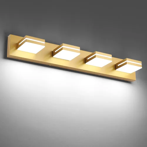 Miniatura 15 de SineRise - Lámpara LED para tocador de baño - Moderna lámpara de acrílico con acabado cromado para iluminación de pared sobre el espejo - 2 luces