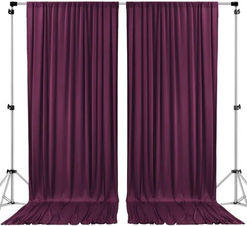 Miniatura 31 de AK TRADING CO. Cortinas de telón de fondo de poliéster IFR de 10 pies x 8 pies con bolsillos para varillas - Cortinas para decoración de ventana