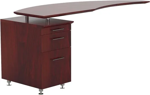 Miniatura 5 de Mayline MNRTPLLGS Medina 63" W Retorno izquierdo para usar con escritorios, se vende por separado, laminado de acero gris