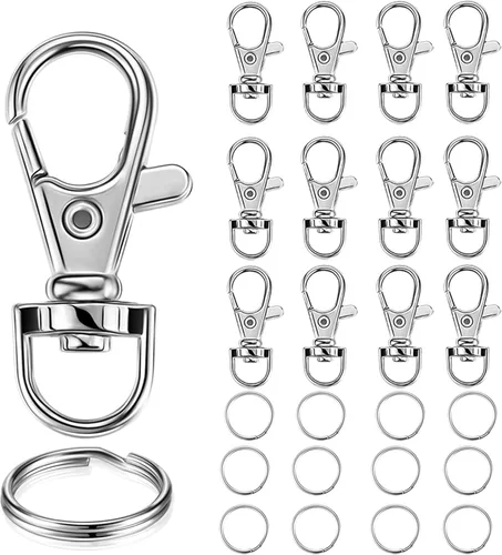 Miniatura 8 de YHYZ Llavero Anillos de Cadena de Llaves Clips Giratorios a Granel, Ganchos Giratorios con Cordón (Pequeño X 4pcs, Mediano X 4pcs, Grande X 4pcs) +