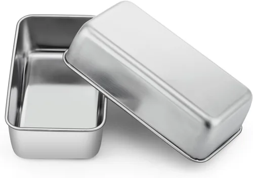 Miniatura 23 de P&P CHEF Juego de moldes para pan, moldes para pan de 9 x 5 pulgadas, moldes de acero inoxidable para pan y pastel de lasaña, saludable y no tóxico