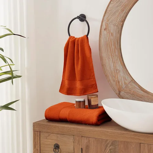 Miniatura 3 de COZYART - Juego de 3 toallas de baño de algodón, color naranja quemado, grandes y gruesas, 19.17 oz/yd², incluye 1 toalla de baño, 1 toalla de mano
