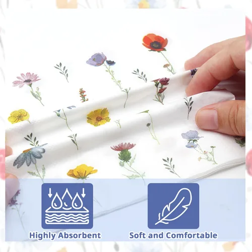 Miniatura 4 de T-Antrix 40 piezas de platos y servilletas de flores silvestres, suministros de fiesta, juego de vajilla desechable floral de flores silvestres