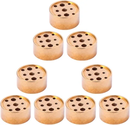 COHEALI Juego de 9 soportes de incienso de latón, mini quemador de calabaza y columna, atrapador de cenizas de metal para meditación, yoga,